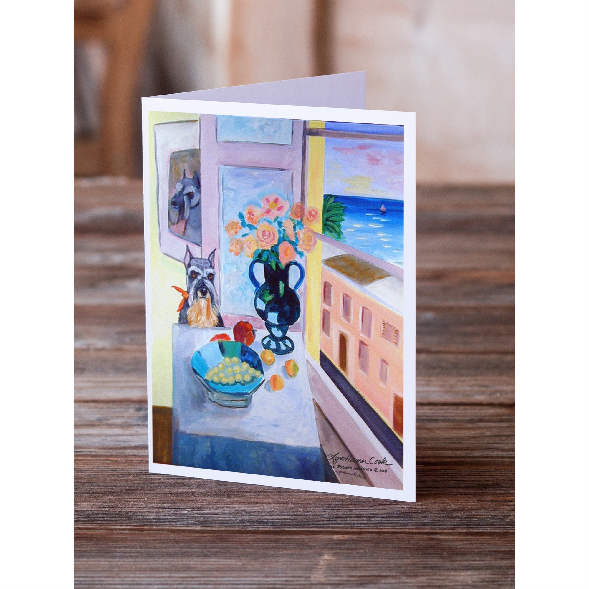 Schnauzer Greeting Cards And Envelopes Pack Of 8