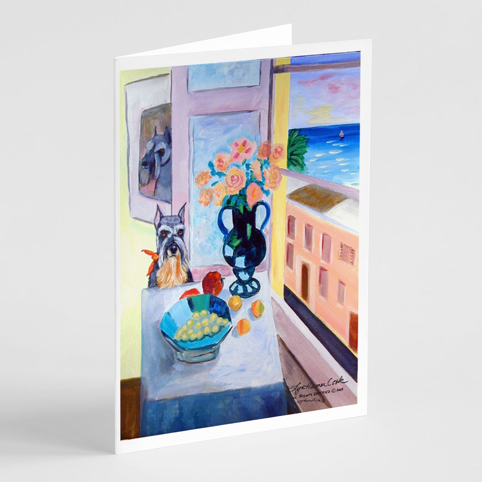 Schnauzer Greeting Cards And Envelopes Pack Of 8