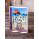 Lady With Her Japanese Chin Greeting Cards And Envelopes Pack Of 8