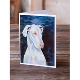 White Great Dane Greeting Cards And Envelopes Pack Of 8