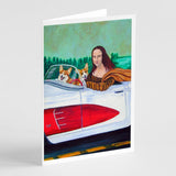Mona Lisa With Corgi Greeting Cards And Envelopes Pack Of 8
