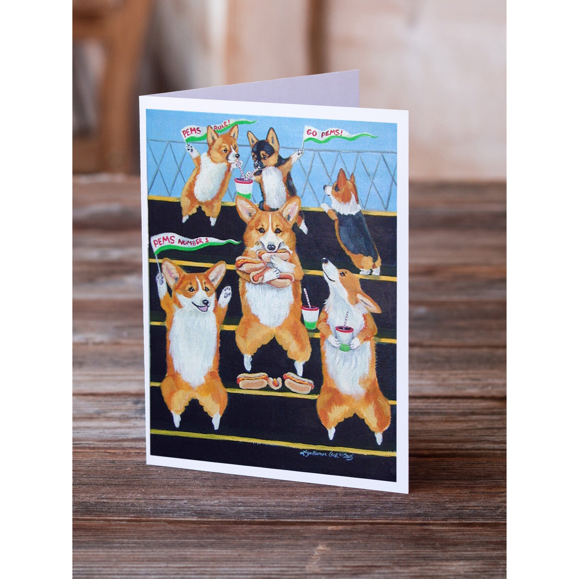 Go Team Corgi Pembroke Greeting Cards And Envelopes Pack Of 8