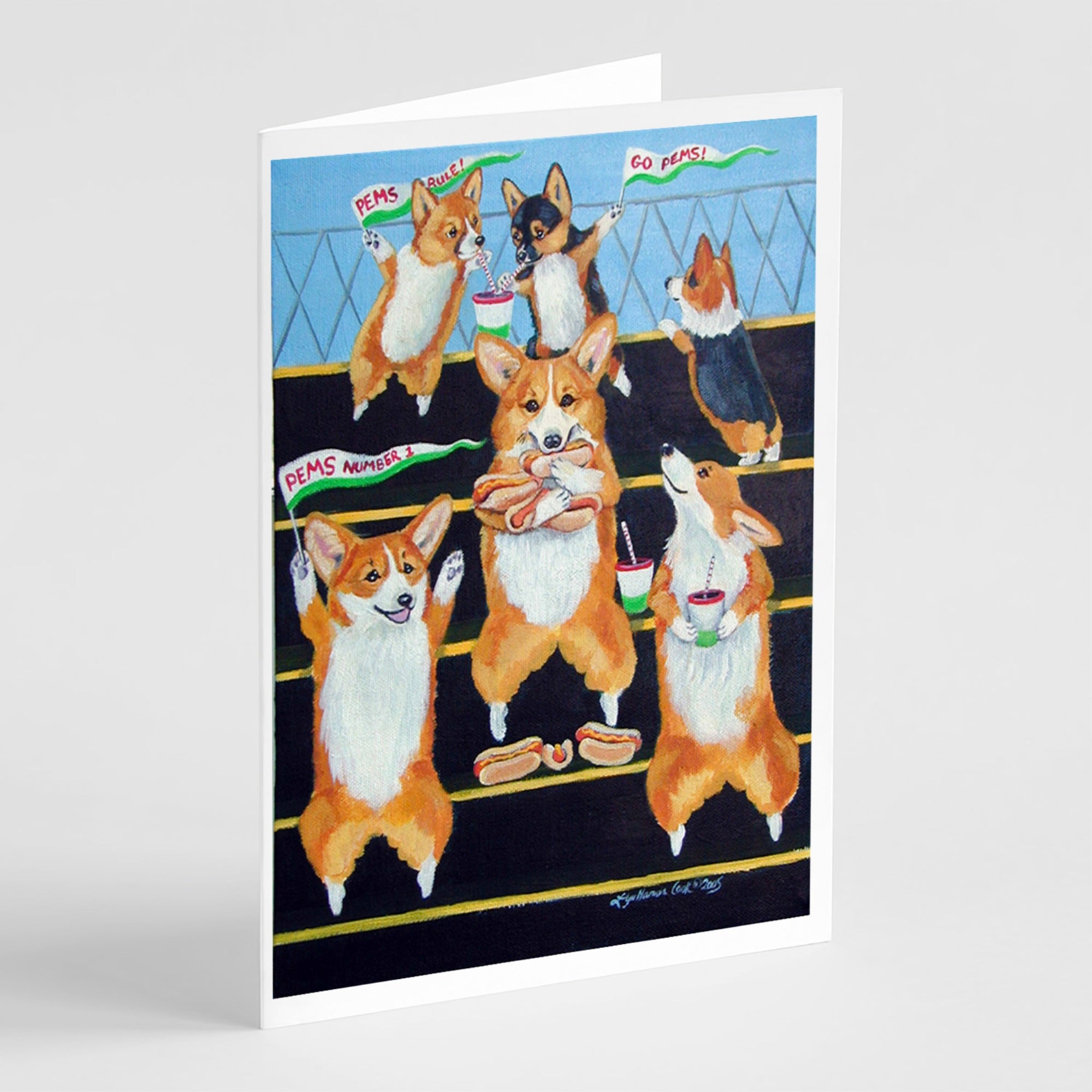 Go Team Corgi Pembroke Greeting Cards And Envelopes Pack Of 8
