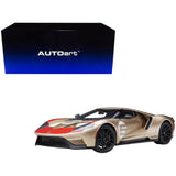 Ford GT Heritage Edition #5 Holman Moody Gold Metallic with Red and White Graphics 1/18 Model Car by Autoart