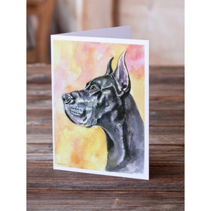 Great Dane Black Cropped Greeting Cards And Envelopes Pack Of 8