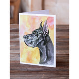 Great Dane Black Cropped Greeting Cards And Envelopes Pack Of 8