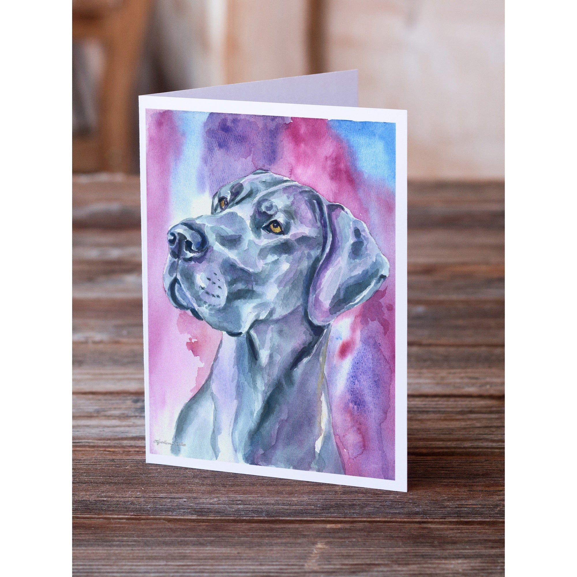 Great Dane Blue Mood Greeting Cards And Envelopes Pack Of 8