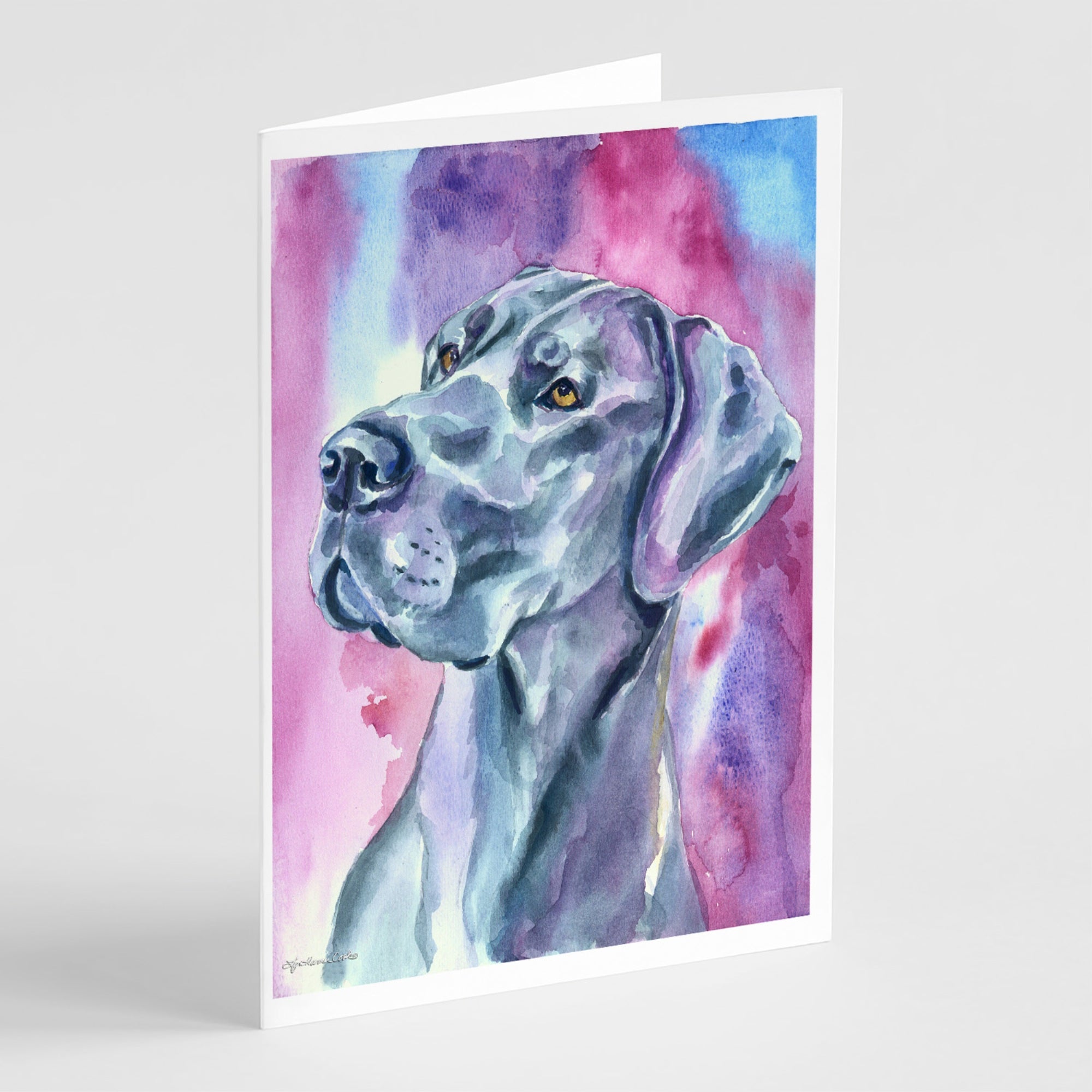 Great Dane Blue Mood Greeting Cards And Envelopes Pack Of 8