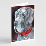 Great Dane Natural Ears Red Collar Greeting Cards And Envelopes Pack Of 8