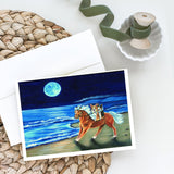 Corgi Beach Ride On Horse Greeting Cards And Envelopes Pack Of 8