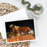 Corgi Snuggles The Pony Greeting Cards And Envelopes Pack Of 8