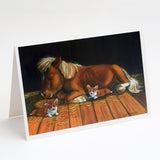 Corgi Snuggles The Pony Greeting Cards And Envelopes Pack Of 8