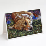 Corgi Pastel Butterfly Greeting Cards And Envelopes Pack Of 8