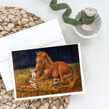 Corgi Sunrise With Colt Greeting Cards And Envelopes Pack Of 8