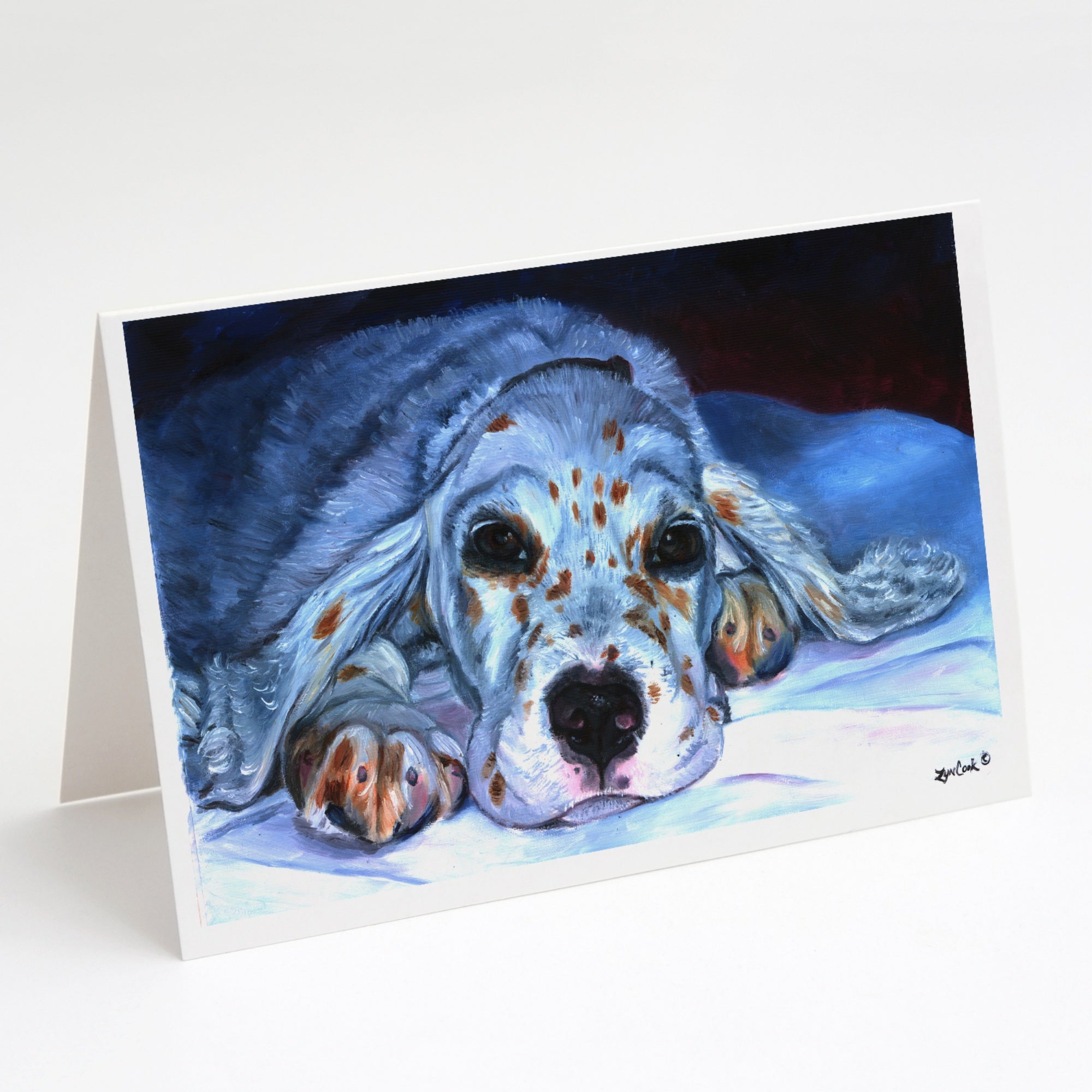 English Setter Pup Greeting Cards And Envelopes Pack Of 8