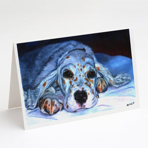 English Setter Pup Greeting Cards And Envelopes Pack Of 8