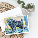 Blue Shar Pei Greeting Cards And Envelopes Pack Of 8