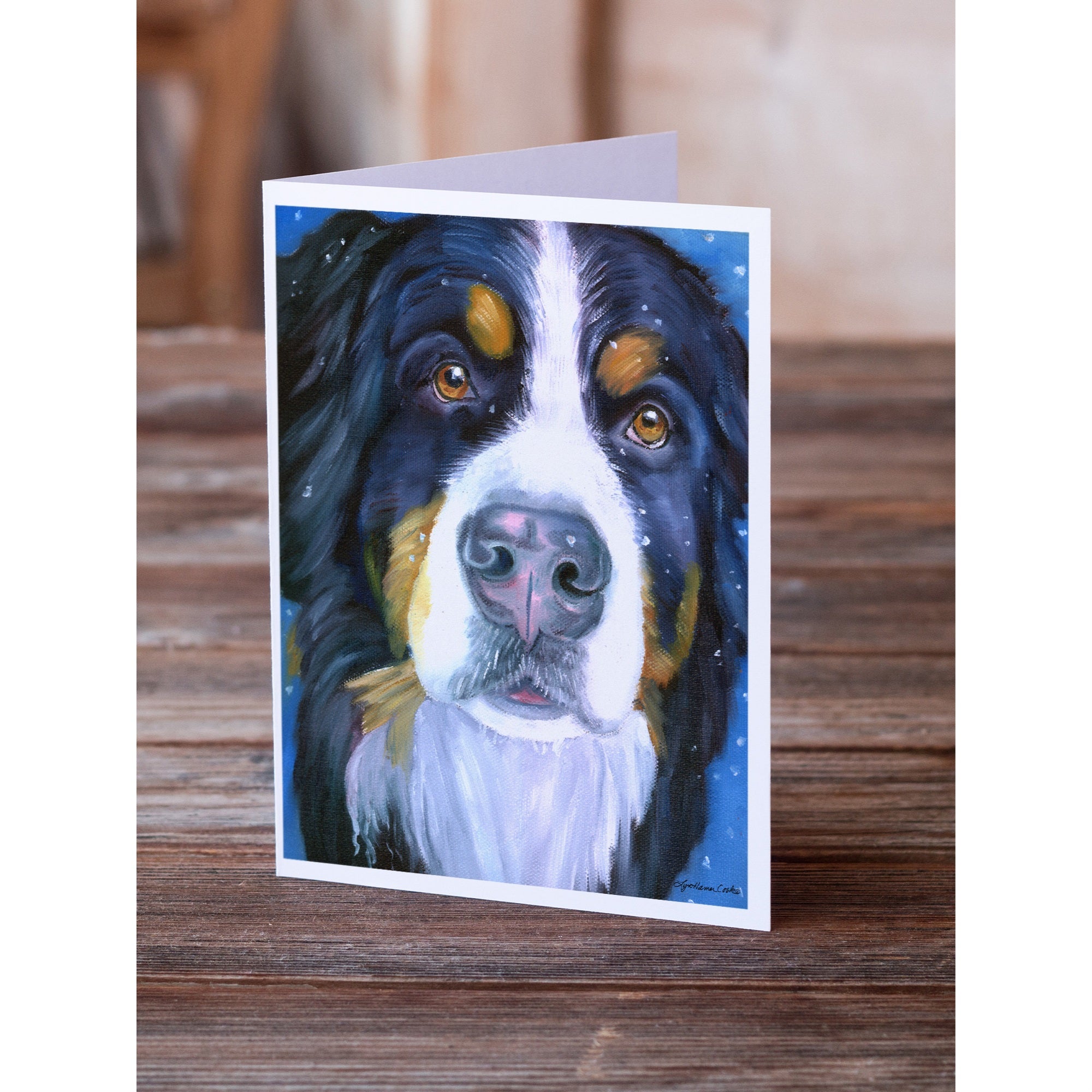 Luca The Bernese Mountain Dog Greeting Cards And Envelopes Pack Of 8