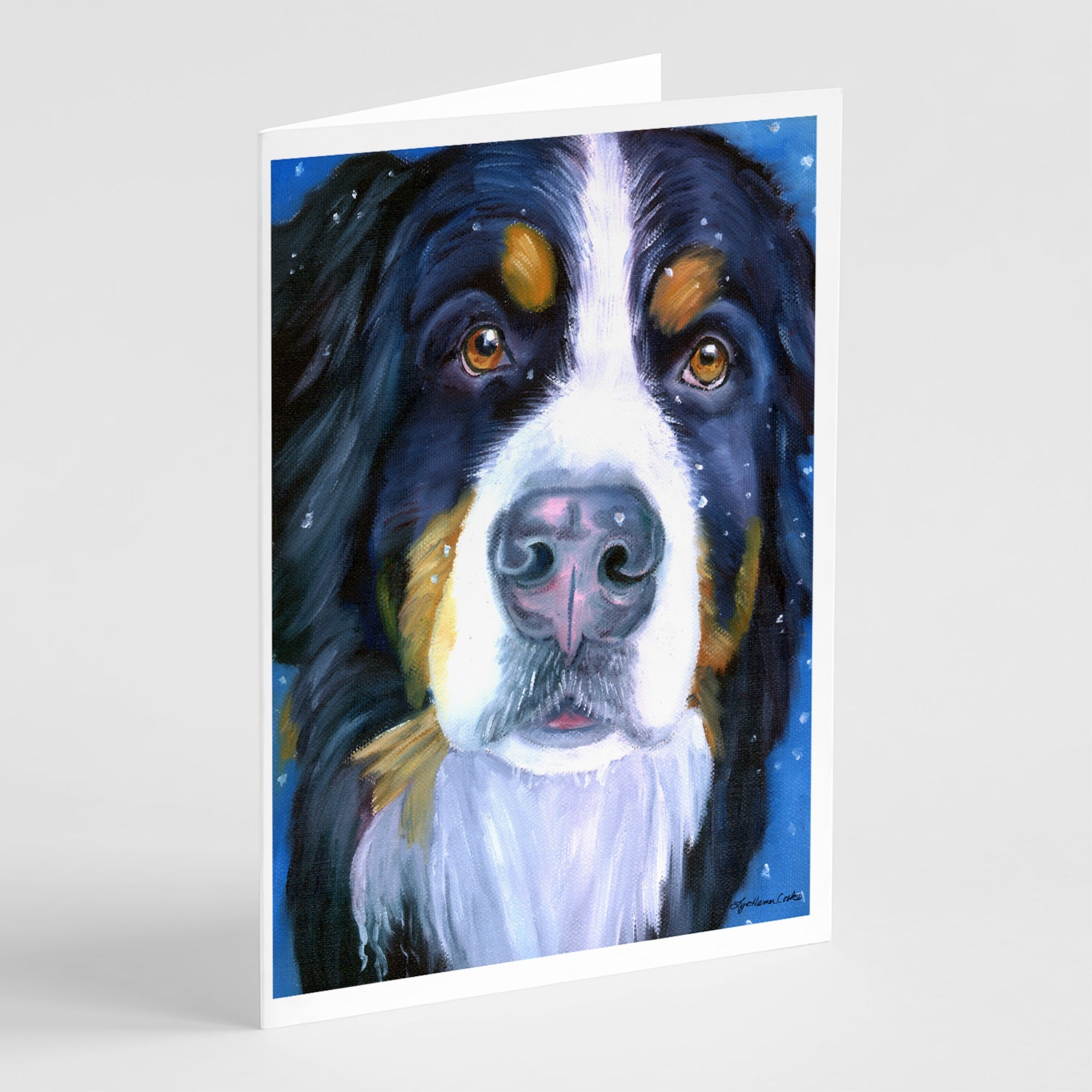 Luca The Bernese Mountain Dog Greeting Cards And Envelopes Pack Of 8