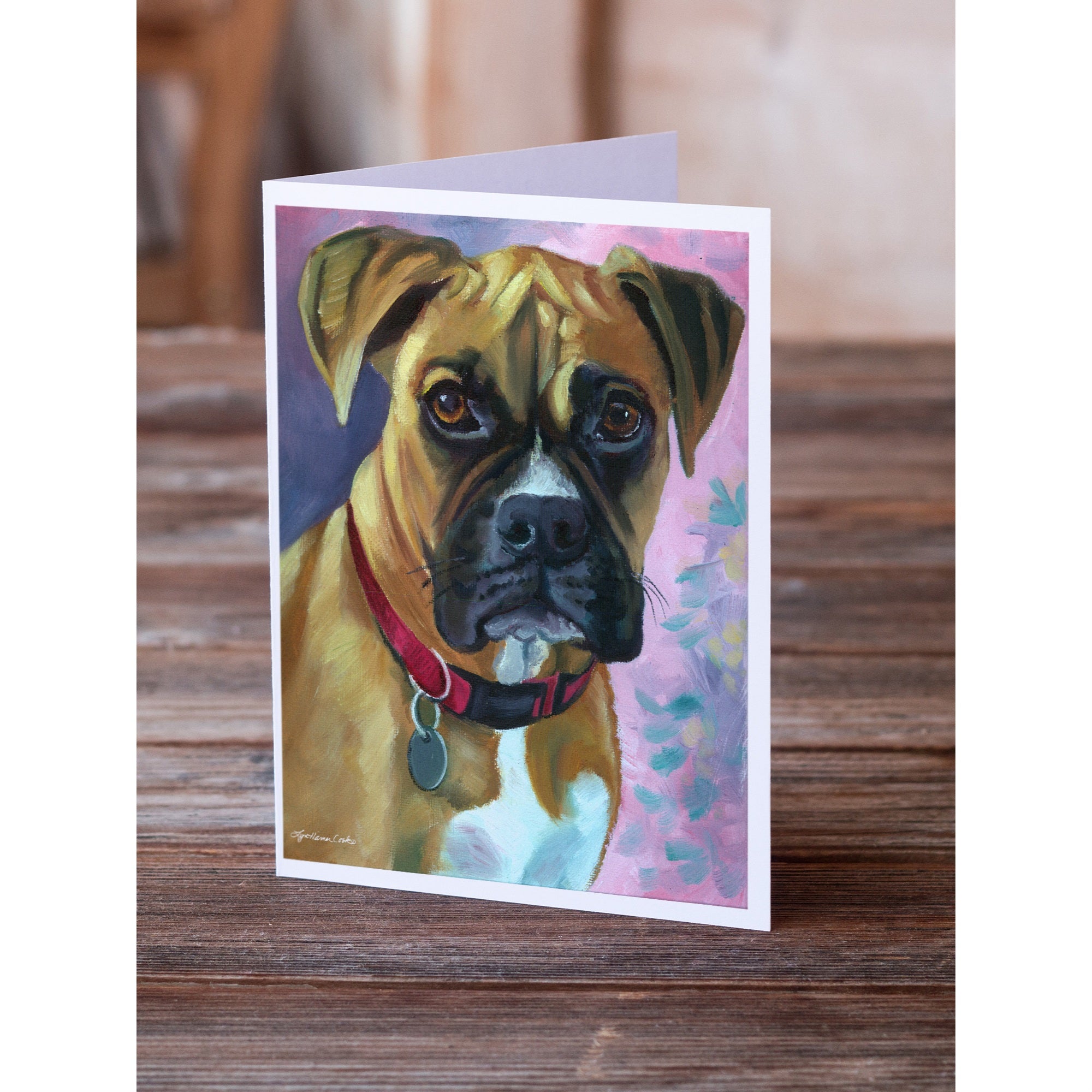 Natural Fawn Boxer Greeting Cards And Envelopes Pack Of 8