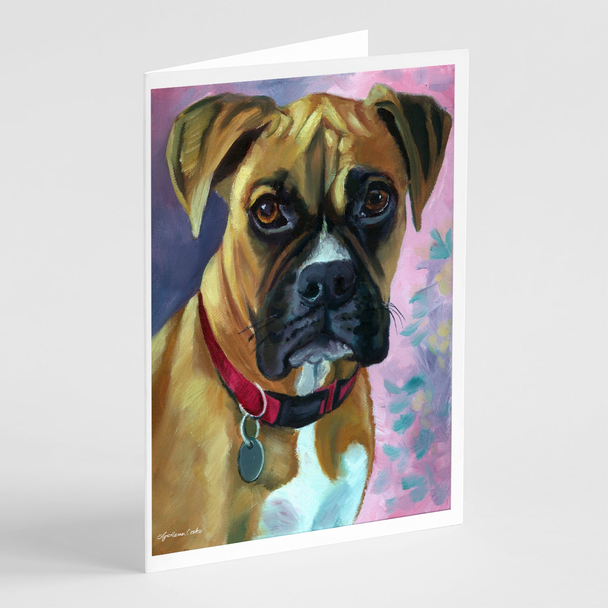 Natural Fawn Boxer Greeting Cards And Envelopes Pack Of 8