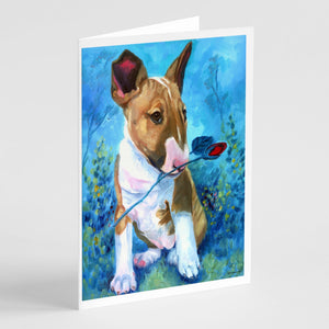 Bull Terrier Rose For Mom Greeting Cards And Envelopes Pack Of 8