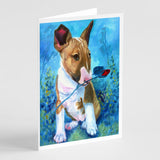 Bull Terrier Rose For Mom Greeting Cards And Envelopes Pack Of 8
