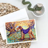 Autumn Airedale Terrier Greeting Cards And Envelopes Pack Of 8
