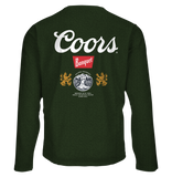 Coors Banquet Double Sided Long Sleeve Beer Logo T-Shirt - Forest Green