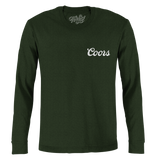 Coors Banquet Double Sided Long Sleeve Beer Logo T-Shirt - Forest Green