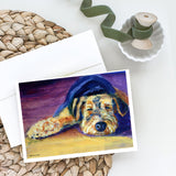 Snoozer Airedale Terrier Greeting Cards And Envelopes Pack Of 8