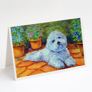 Bichon Frise On The Patio Greeting Cards And Envelopes Pack Of 8