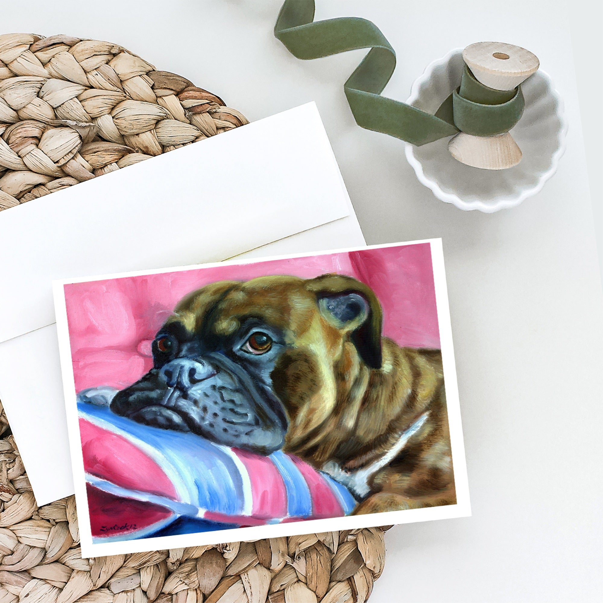 Fawn Boxer Greeting Cards And Envelopes Pack Of 8