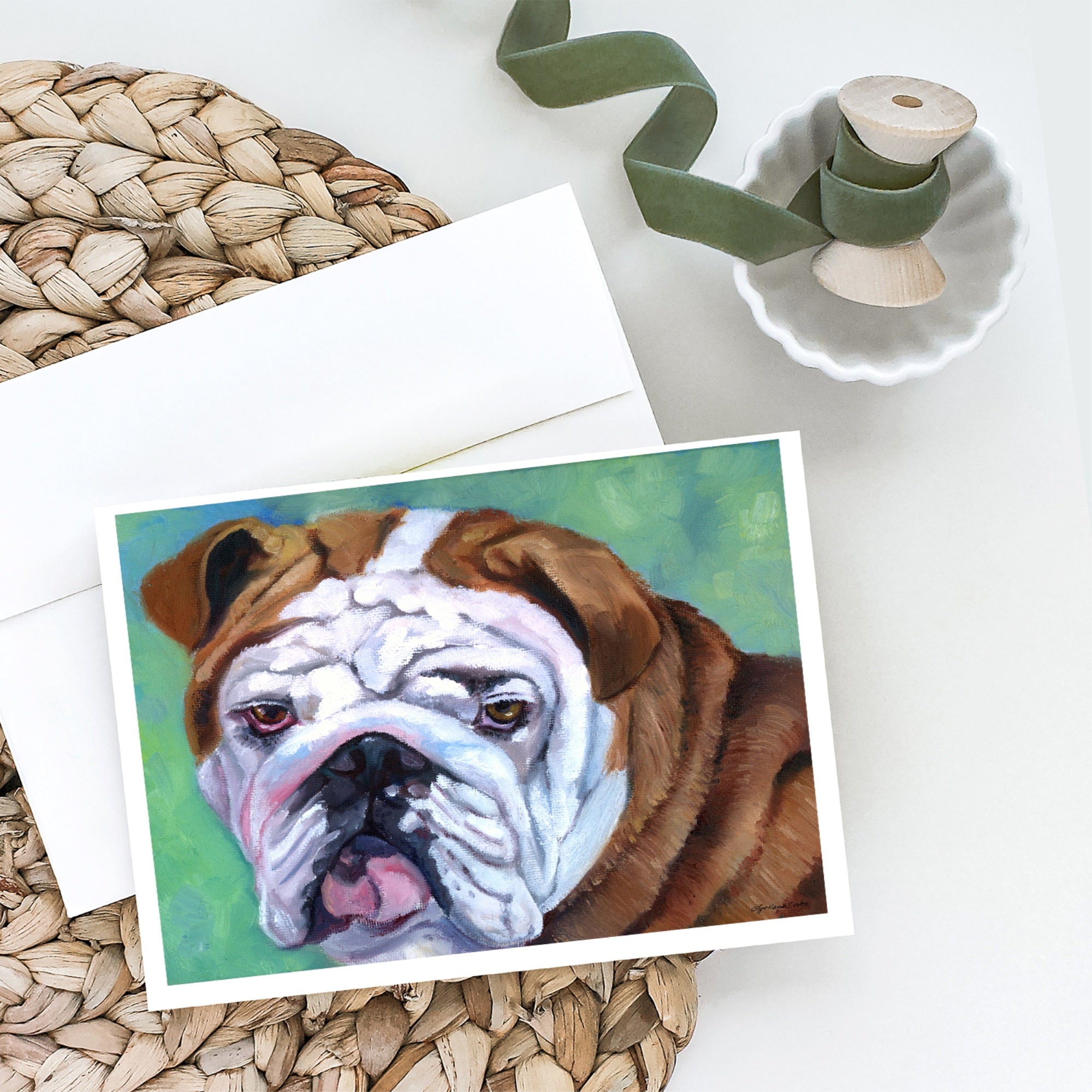 Admiral The English Bulldog Greeting Cards And Envelopes Pack Of 8