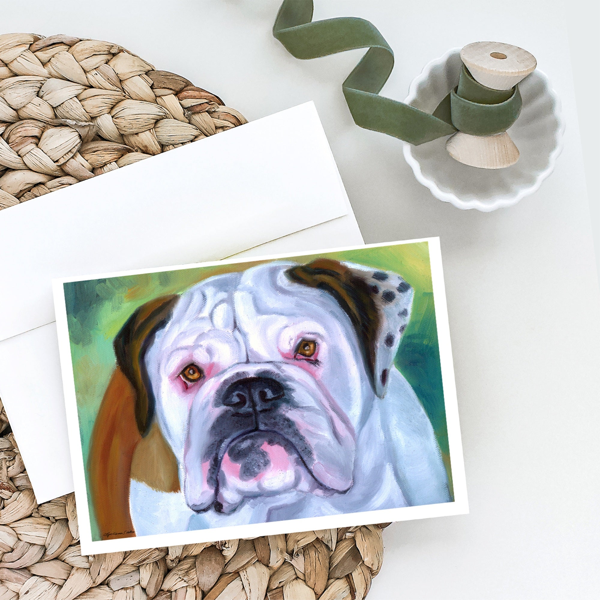 Miss English Bulldog Greeting Cards And Envelopes Pack Of 8