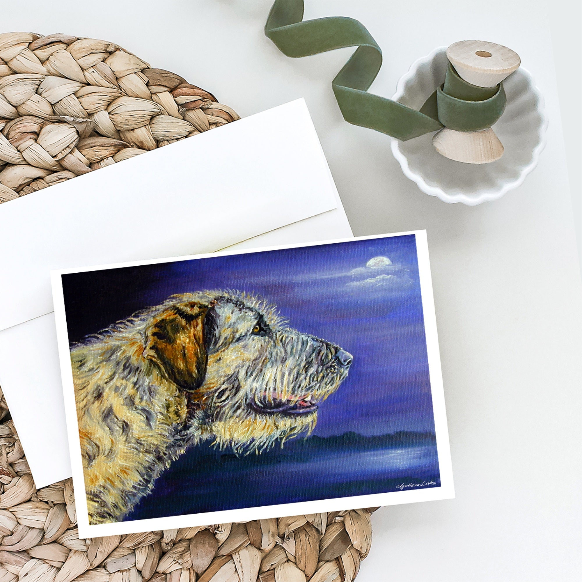 Irish Wolfhound Looking Greeting Cards And Envelopes Pack Of 8