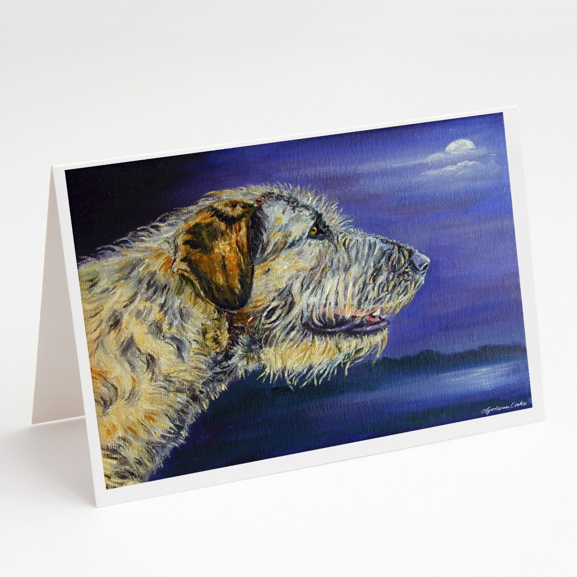 Irish Wolfhound Looking Greeting Cards And Envelopes Pack Of 8