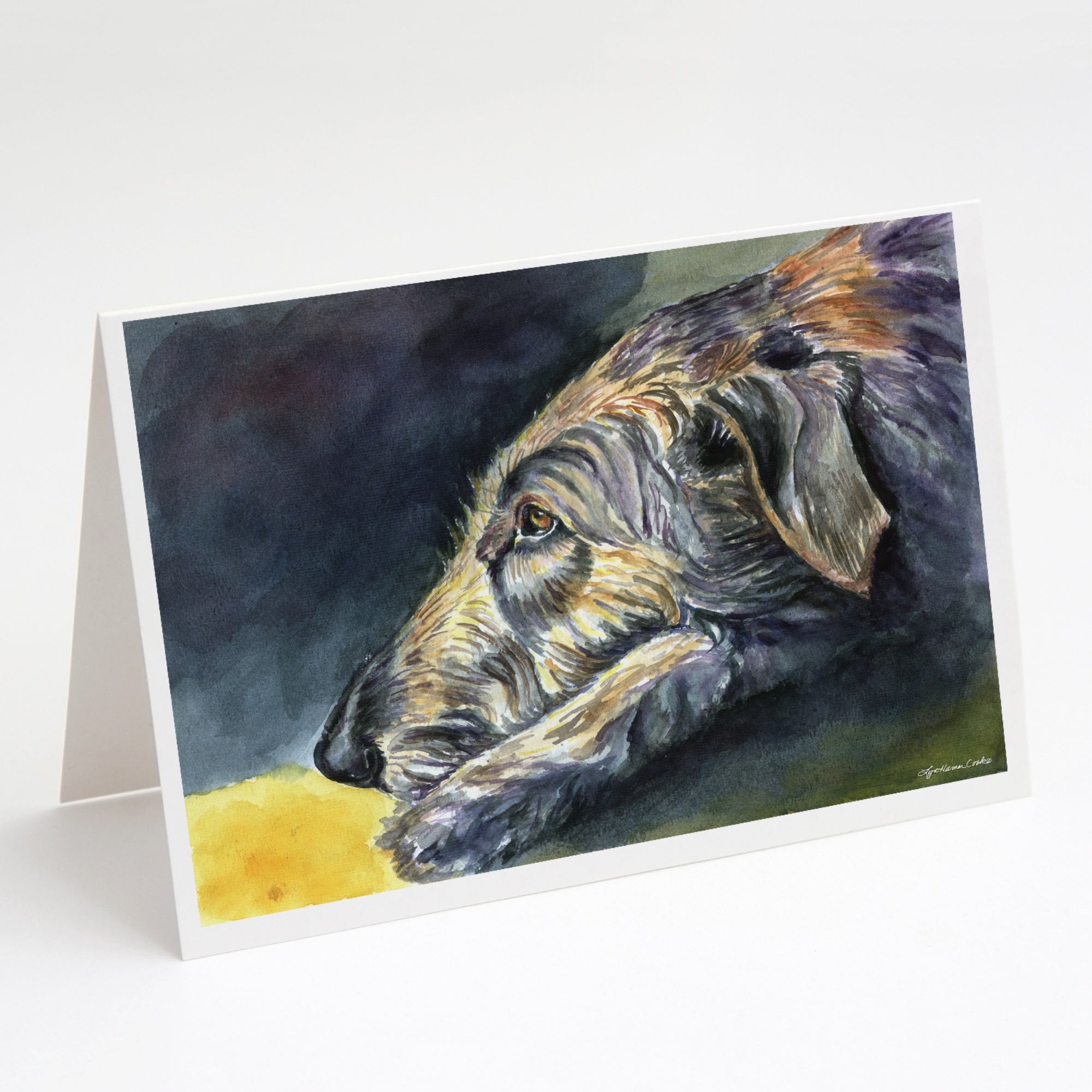 Irish Wolfhound Sleeper Greeting Cards And Envelopes Pack Of 8