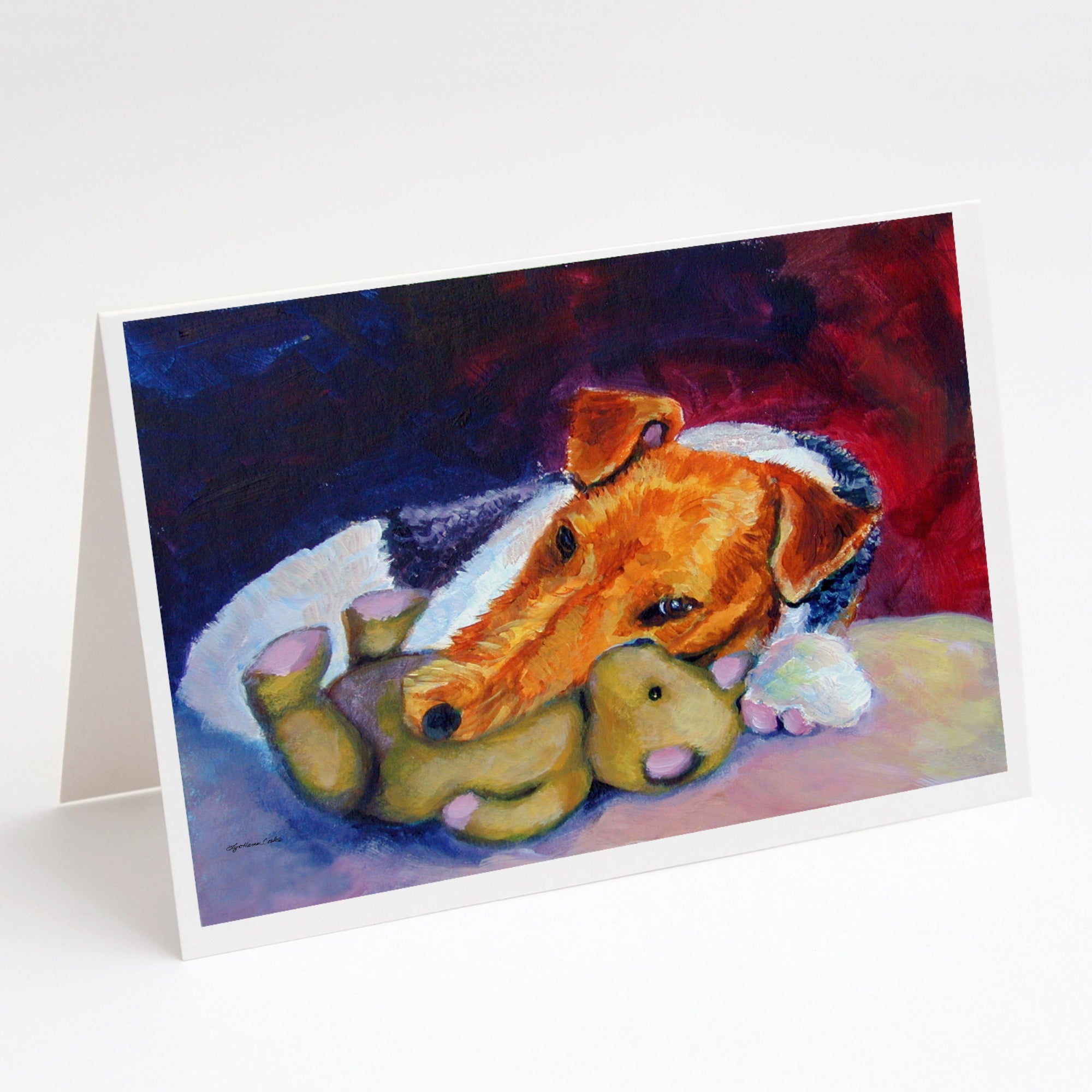 Fox Terrier And Teddy Bear Greeting Cards And Envelopes Pack Of 8