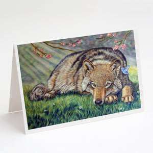 Wolf And Hummingbird Greeting Cards And Envelopes Pack Of 8