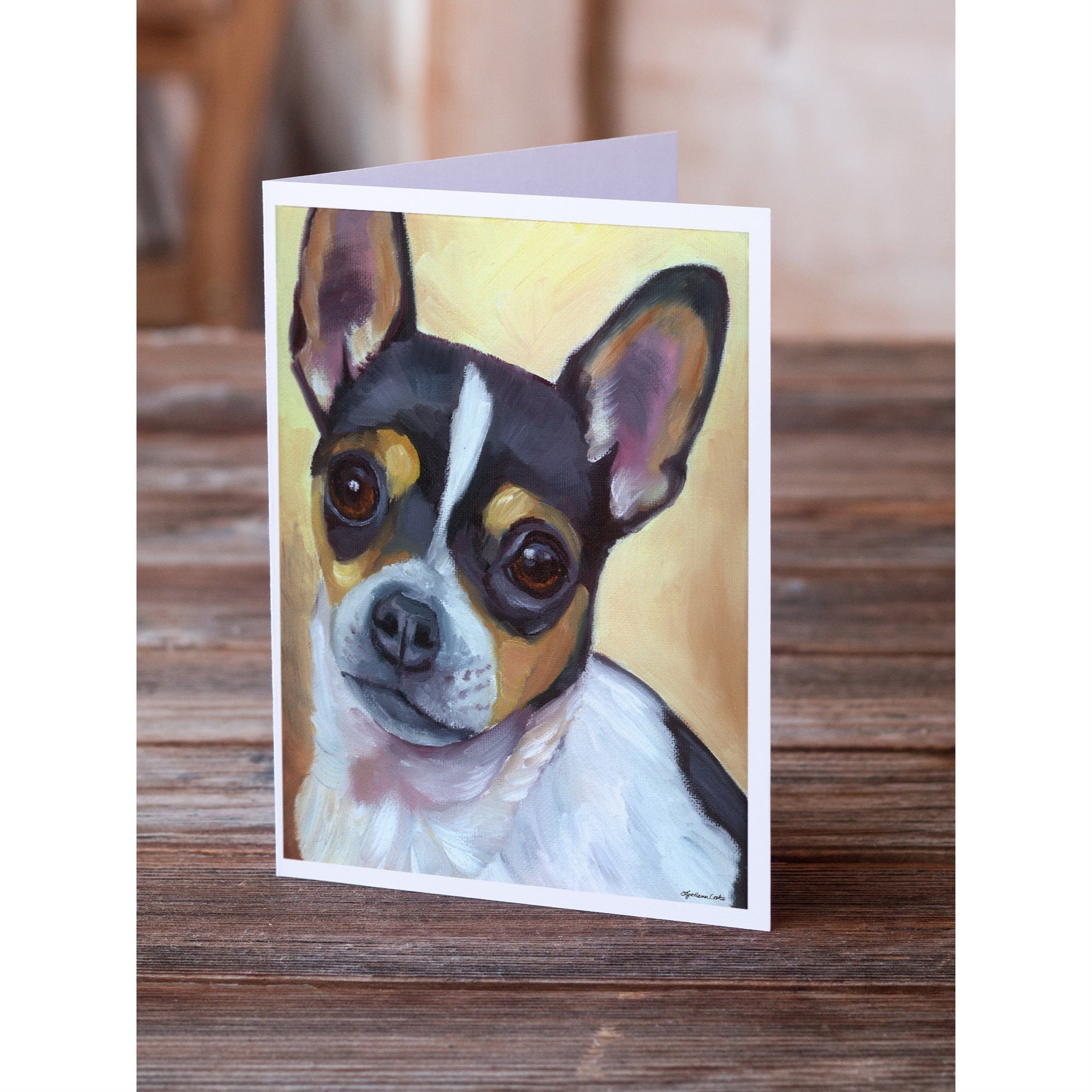 Chihuahua Black And Tan Greeting Cards And Envelopes Pack Of 8