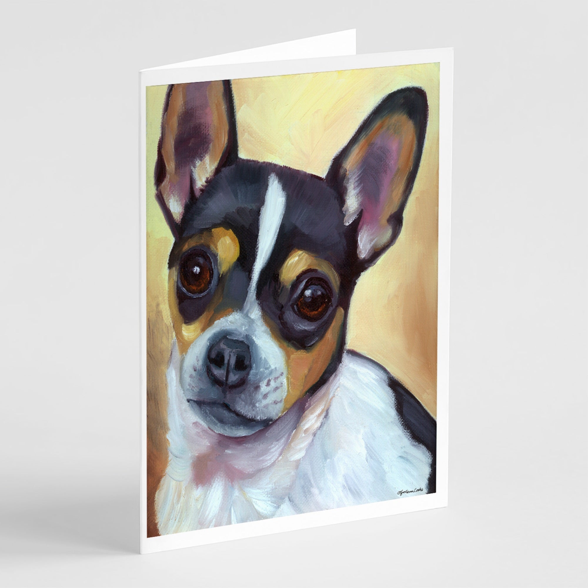 Chihuahua Black And Tan Greeting Cards And Envelopes Pack Of 8