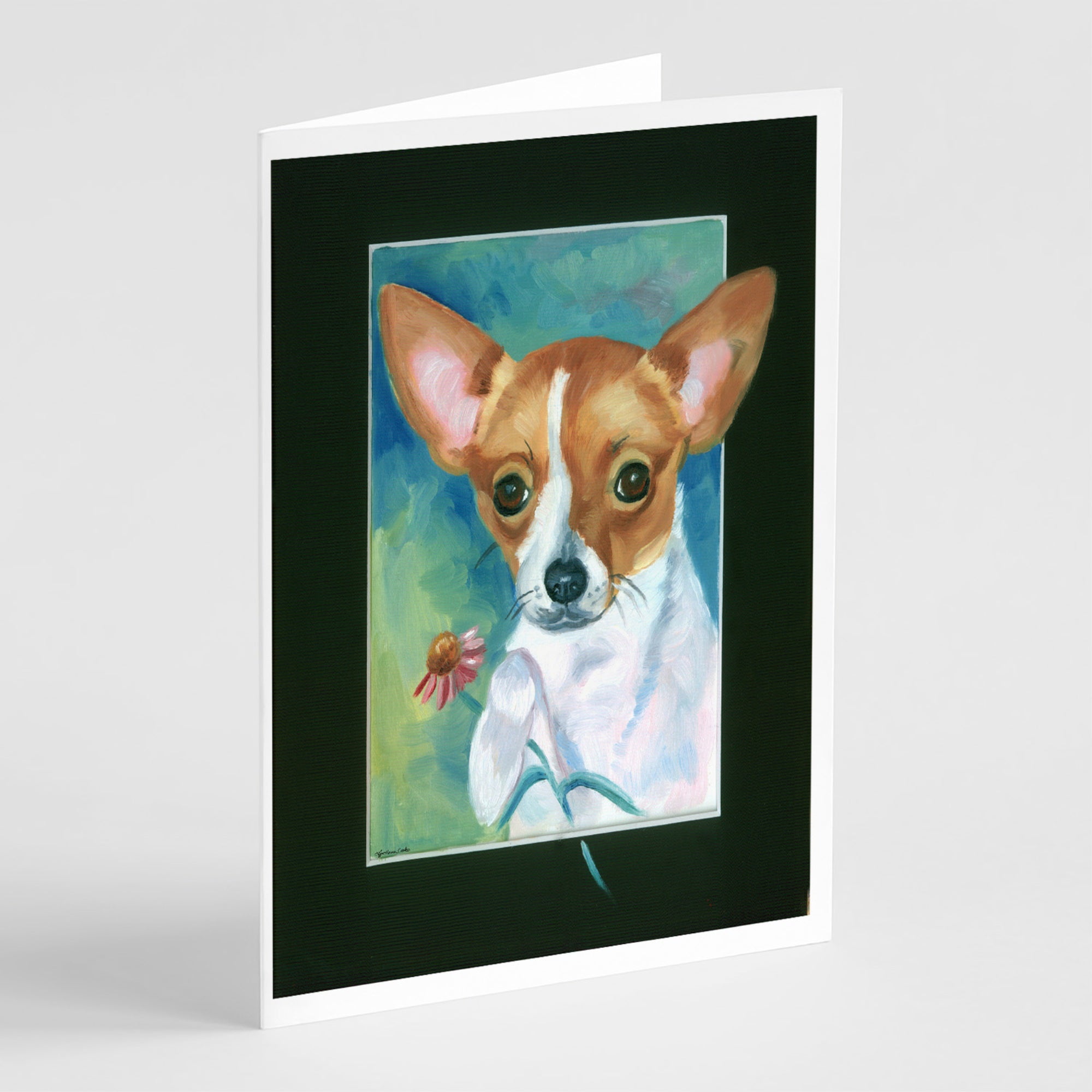 Chihuahua And Daisy Greeting Cards And Envelopes Pack Of 8