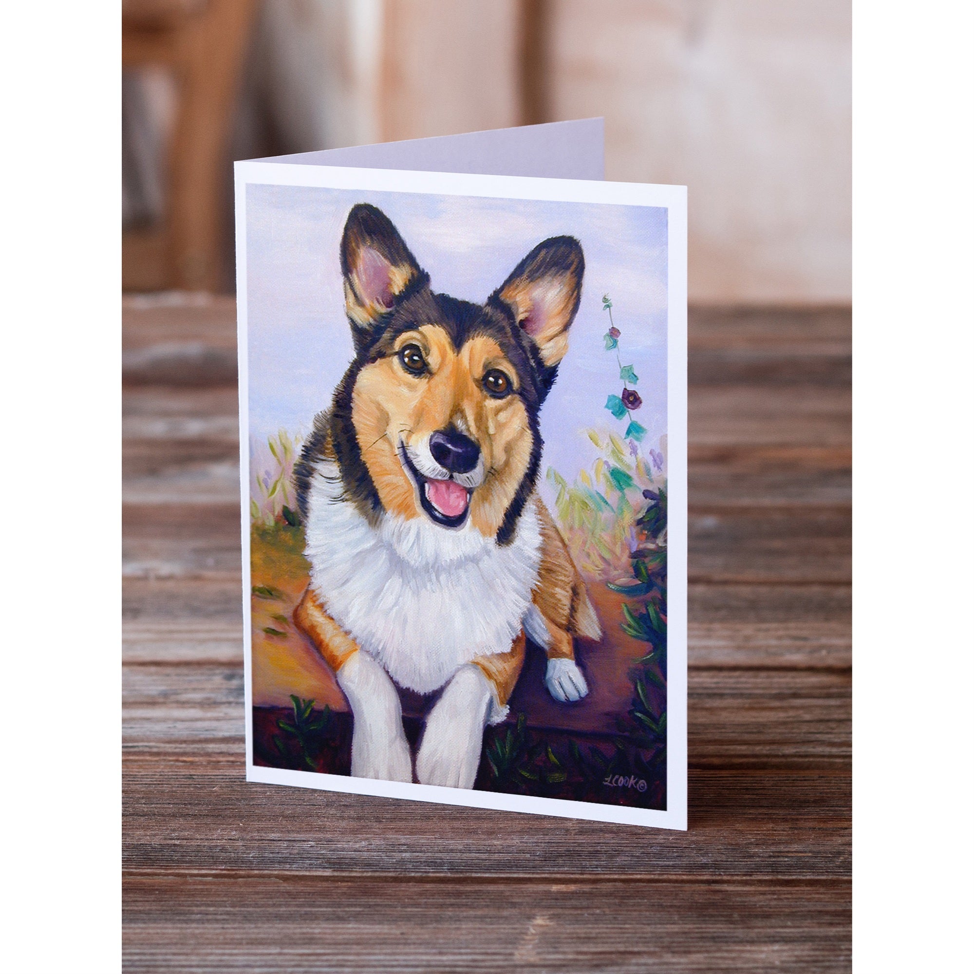 Pembroke Corgi Waiting Greeting Cards And Envelopes Pack Of 8
