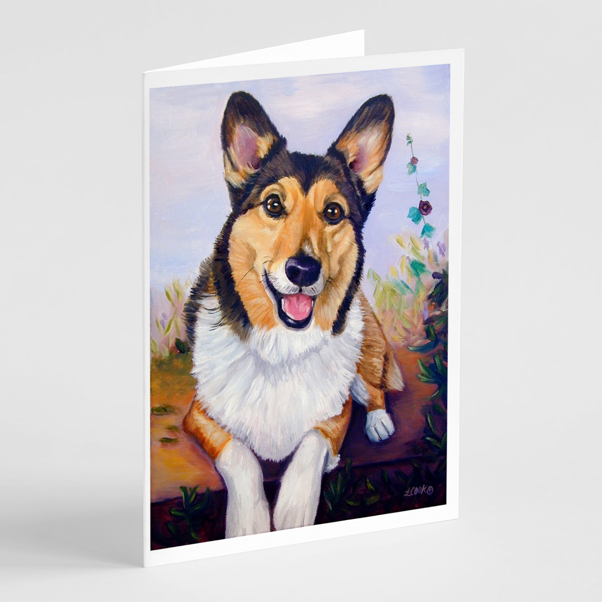 Pembroke Corgi Waiting Greeting Cards And Envelopes Pack Of 8