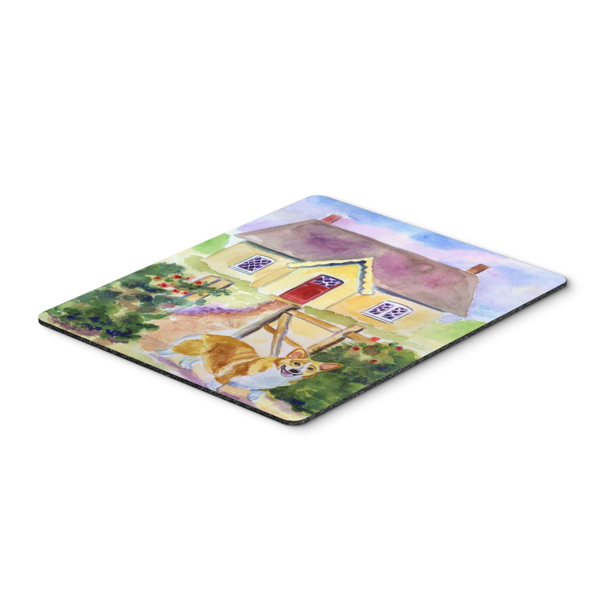 Caroline'S Treasures Pembroke Corgi Cottage Visit Mouse Pad, Hot Pad Or Trivet, Multicolor (7367Mp)