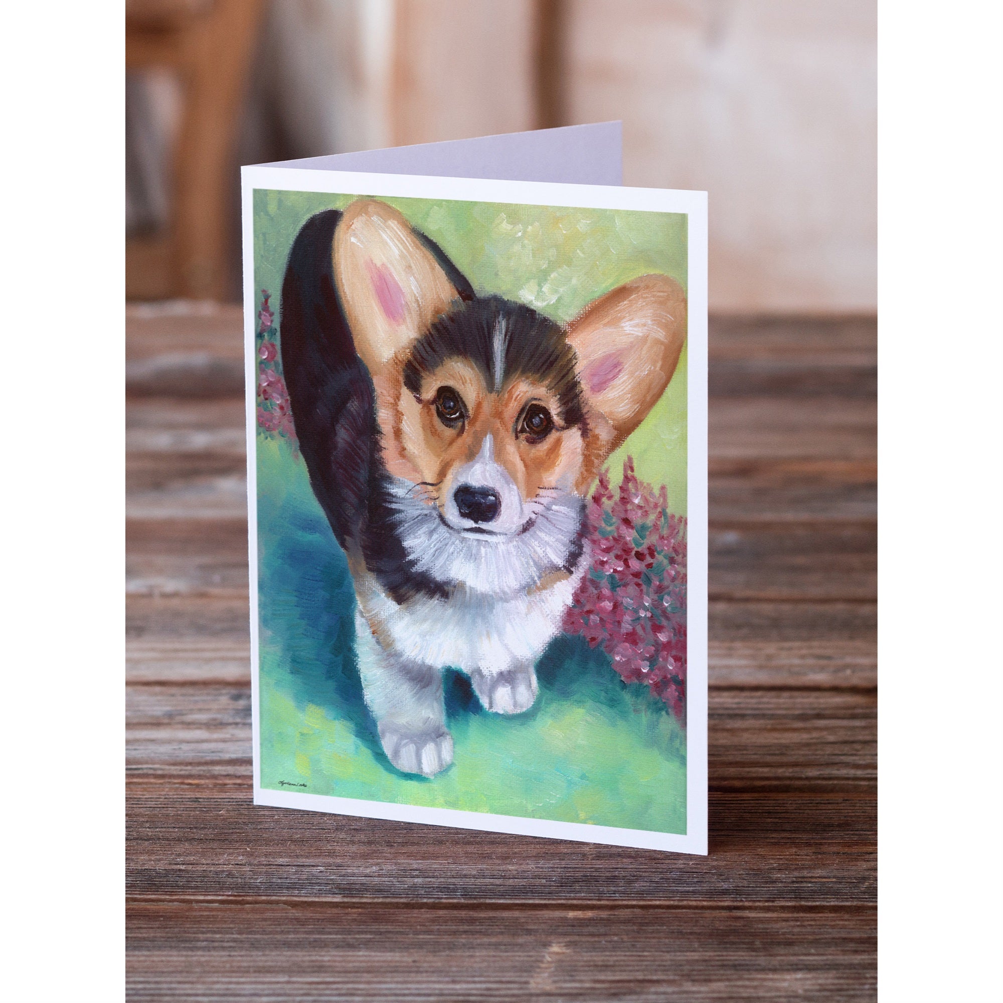Pembroke Corgi Puppy Greeting Cards And Envelopes Pack Of 8