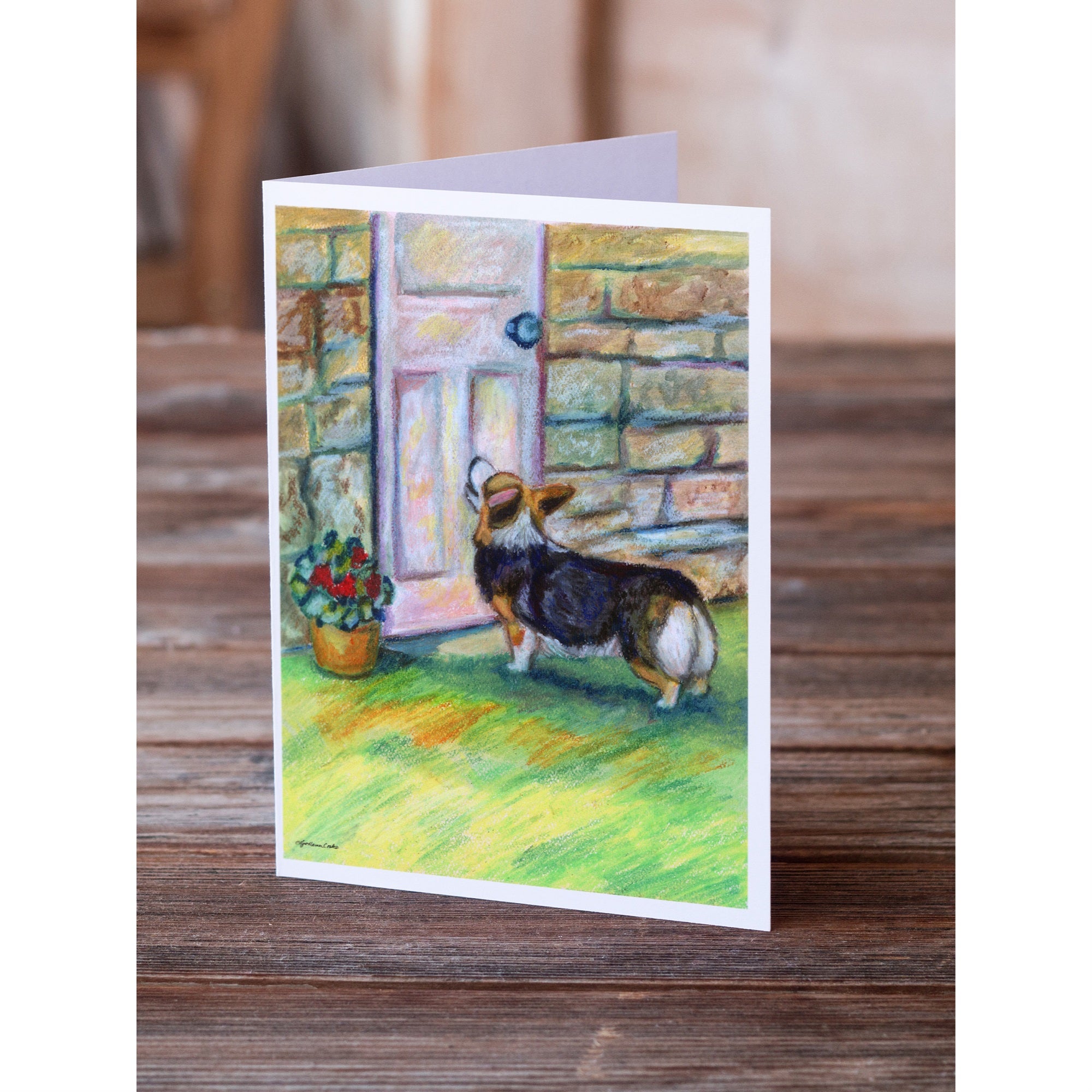 Let Me In Corgi Greeting Cards And Envelopes Pack Of 8