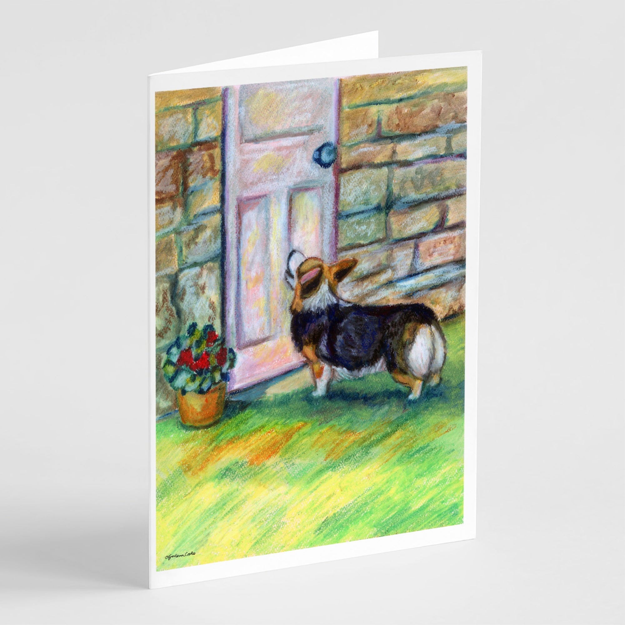 Let Me In Corgi Greeting Cards And Envelopes Pack Of 8