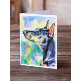 Watercolor Doberman Greeting Cards And Envelopes Pack Of 8